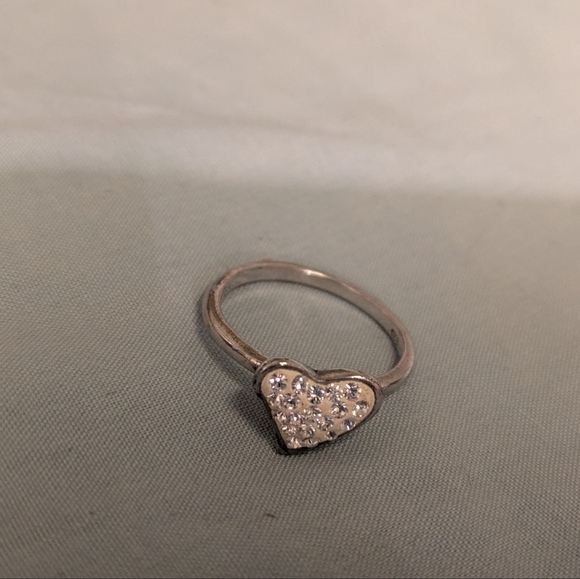 Sterling Silver Rhinestone Size 7 Ring - Picture 1 of 2